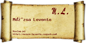 Mózsa Levente névjegykártya
